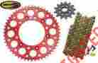 Jtwrr-13-50-crf250-09 Crf250 Honda Gold Chain And Red Renthal Sprocket 13 50 For 2009 2010 2011 2012 2013