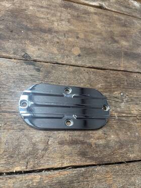 16-532 Custom Chrome Ribbed Primary Inspection Cover Harley Dyna Softail Shovelhead