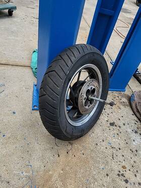 Tp-172mm-051000 Helix Rare 1987 Honda Cn 250 Piagzo Hexagon Front Wheel Rim Disk Pirelli Tire