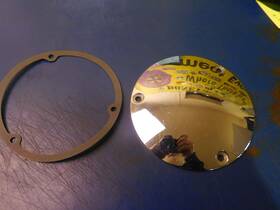 42-0605 V-twin Manufacturing Chrome 3 Bolt Primary Derby Cover And Gasket Harley Davidson Fl Fx 1970-1984