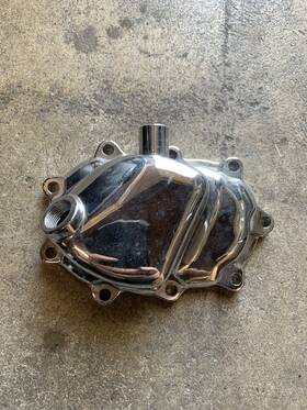 33276-70 V-twin Manufacturing 43-0164 Chrome Transmission End Cover Electric Start Fits Harley