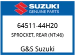 Suzuki Oem Part 64511-44H20 Sprocket,rr (46T-520). Fixed Price $77.00.
