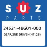 24321-48G01-000 Suzuki GEAR,2ND DRIVEN(NT:28) 2432148G01000, New Genuine Oem Par. Fixed Price $280.67.