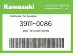 Kawasaki Genuine Rod-tie,suspension 39111-0086. Fixed Price $117.77.