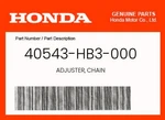 Honda Genuine Adjuster, Chain 40543-HB3-000. Fixed Price $10.87.