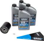 Drag Specialties Oil Full Synthetic Change Kit - 20W50 Twin Cam Black. Fixed Price $89.99.
