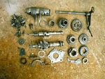 1975 Suzuki TC125 Oem Complete Transmission Assembly Gears Shafts + 24130-28200. Fixed Price $74.99.