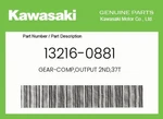 Kawasaki Genuine Gear-comp,output 2ND,37T 13216-0881. Fixed Price $149.17.