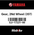 5JJ-17221-00-00 Yamaha Gear, 2ND Wheel (35T) 5JJ172210000, New Genuine Oem Part. Fixed Price $142.96.