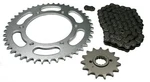 Kawasaki KLR250, 1985-2005, Chain And Sprocket Set. Fixed Price $71.49.