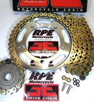 2003-2004 Kawasaki ZX6RR Jt Z3 520 Quick Accel Gold Chain And Sprockets Kit. Fixed Price $159.95.