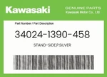 Kawasaki Genuine Stand-side,p.silver 34024-1390-458. Fixed Price $81.27.