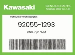 Kawasaki Genuine RING-O,21.5MM 92055-1293. Fixed Price $6.12.