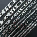 Figaro Link Chain Necklace Or Bracelet 925 Sterling Silver 6"-30" 2.5-15MM. Fixed Price $1611.75.