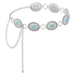 Turquoise Western Concho Belt For Cowgirl Cowboy Metal Waist Link Chain.... Fixed Price $10.72.