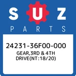 24231-36F00-000 Suzuki GEAR,3RD & 4TH DRIVE(NT:18/20) 2423136F00000, New Genuine. Fixed Price $145.33.