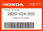 Honda Genuine Spindle, Kick Starter 28251-KZ4-000. Fixed Price $96.26.