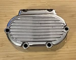 Harley Davidson Finned Chrome Transmission Side Clutch Release Cover 37103-87A. Fixed Price $100.00.
