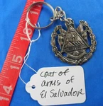 El Salvador Coat Of Arms Key Chain Ring Silvertone Central America. Fixed Price $7.99.