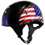 Hot Leathers HLT68 American Flag Black Glossy Motorcycle Skull Cap Half Helmet. Fixed Price $69.99.