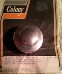 Filler Cap, Clutch Adjusting Hole, Colony #8776-2, New, Chrome. Fixed Price $28.50.